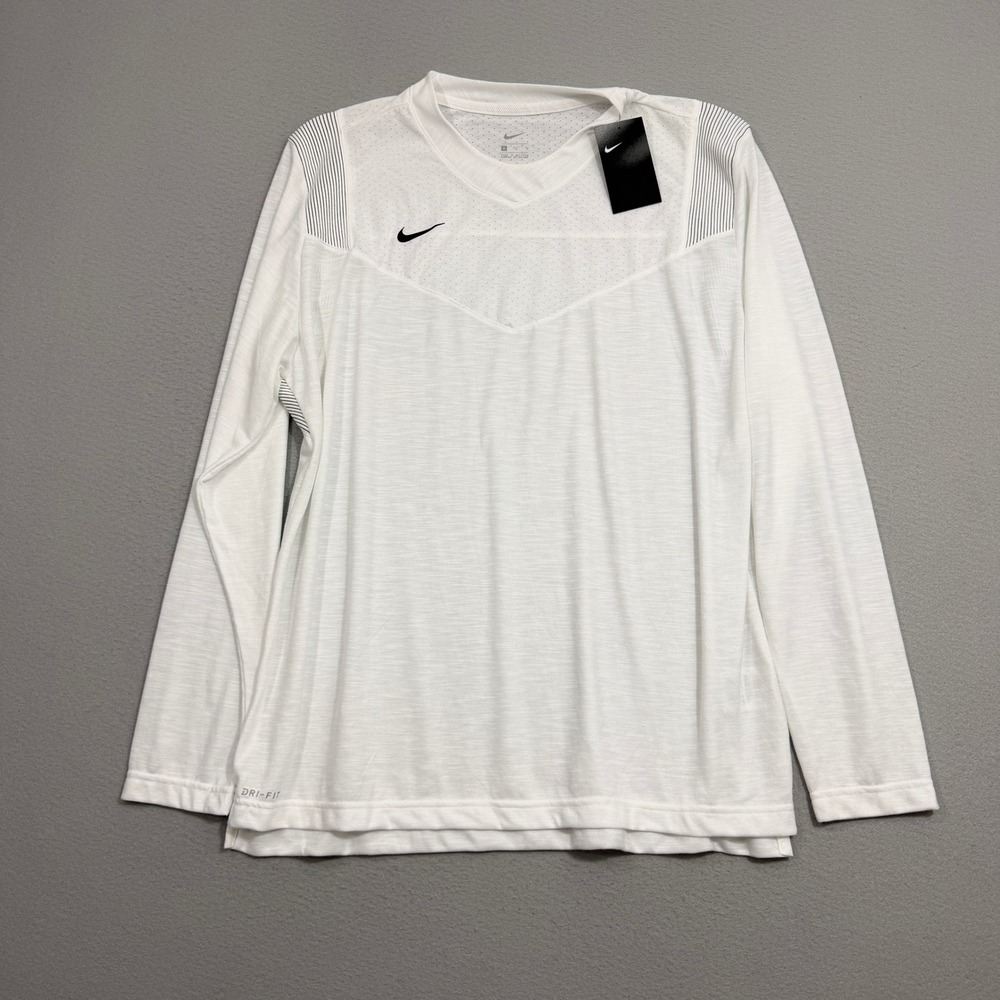 Nike Shirt Mens XL White DriFIT Football Training Top CW3539-100 Long Sleeve NEW